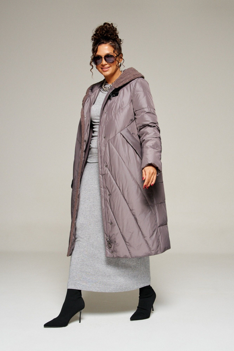 Женское пальто Beautiful&Free 8017 дымчато-лиловый