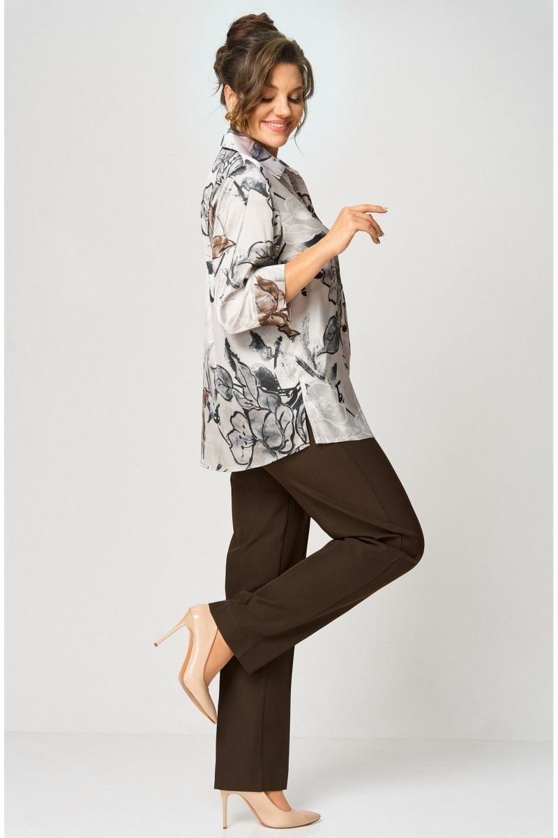 Блузы БелЭльСтиль 877-3_26_22 бежево-коричневый