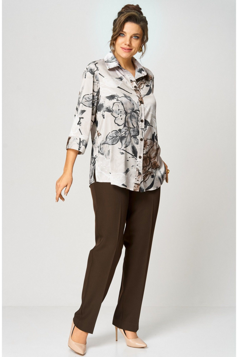 Блузы БелЭльСтиль 877-3_26_22 бежево-коричневый
