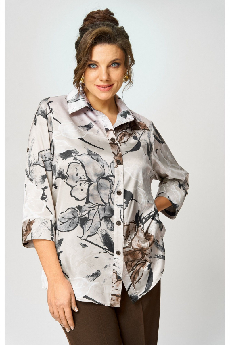 Блузы БелЭльСтиль 877-3_26_22 бежево-коричневый