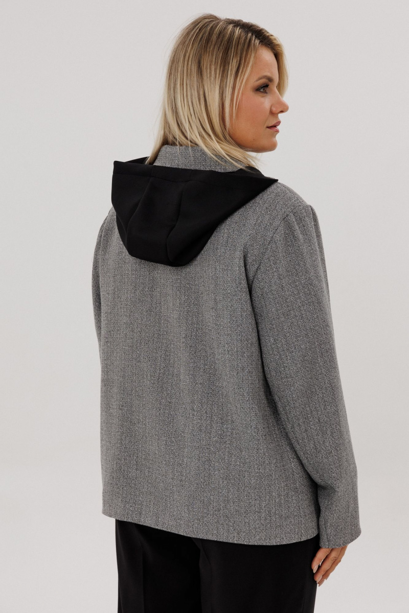 Брючный костюм OVERYOU М224 серо-черный