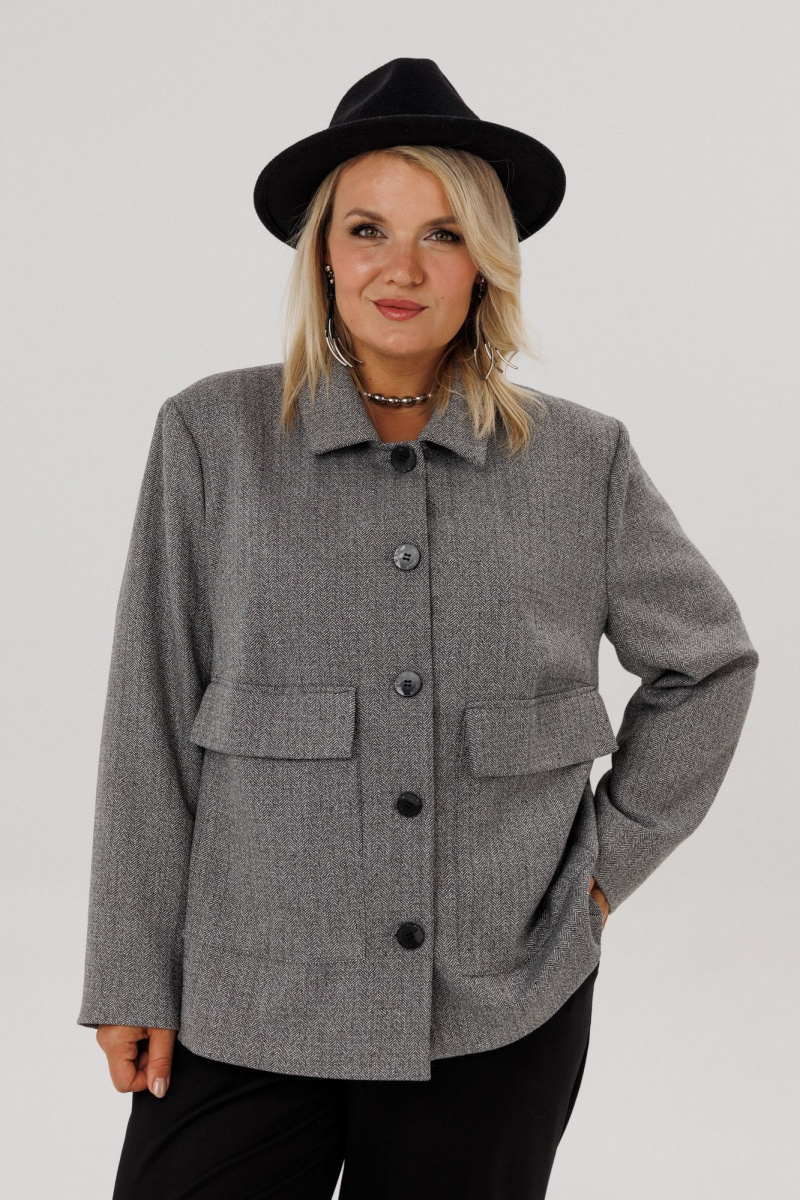 Брючный костюм OVERYOU М224 серо-черный