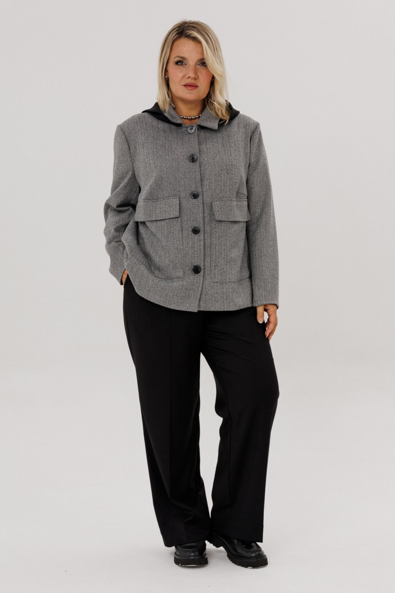 Брючный костюм OVERYOU М224 серо-черный