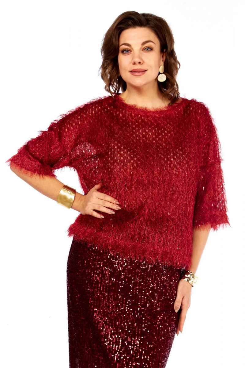 Юбочный комплект Ольга Стиль Л-413 темно-красный