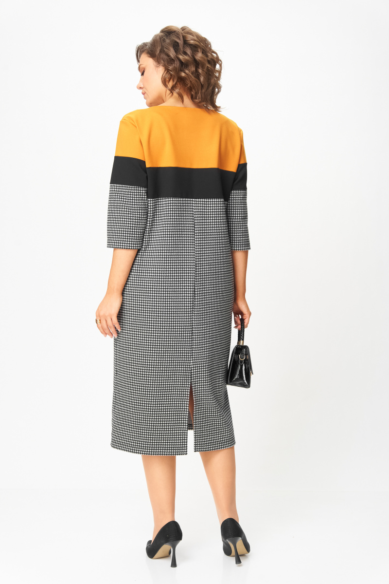 Платья Michel chic 2188 гусиная лапка,горчица