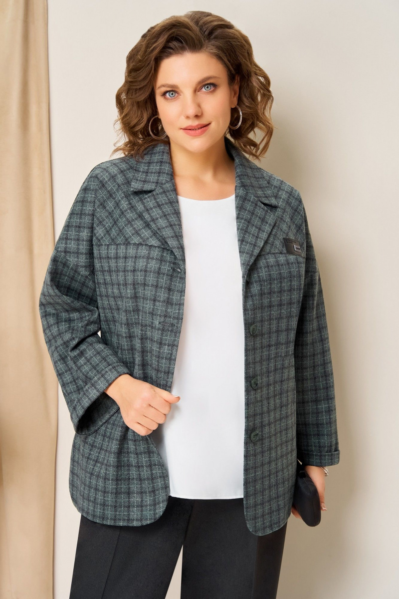 Брючный костюм VOLNA 1436 мятно-графитовый