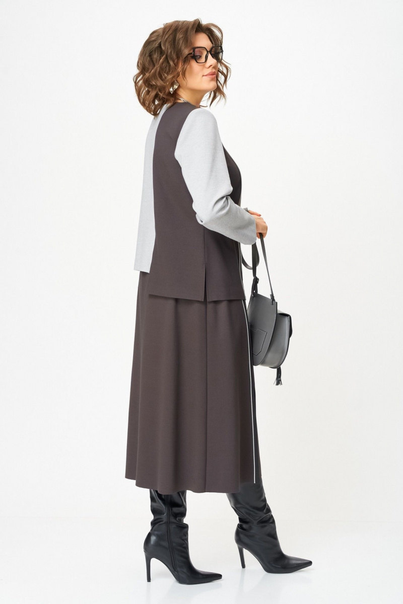 Юбочный комплект Aira Style 24132 серо-коричневый