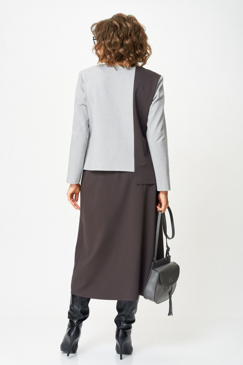 Юбочный комплект Aira Style 24132 серо-коричневый