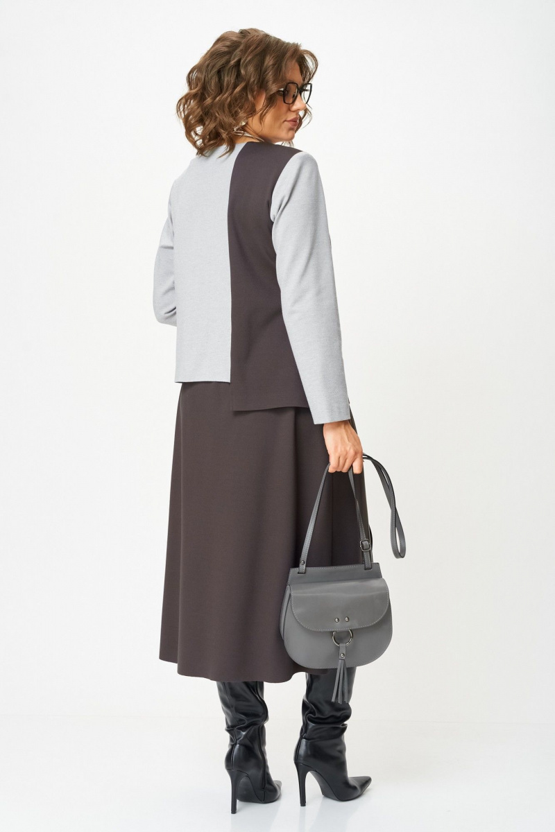 Юбочный комплект Aira Style 24132 серо-коричневый