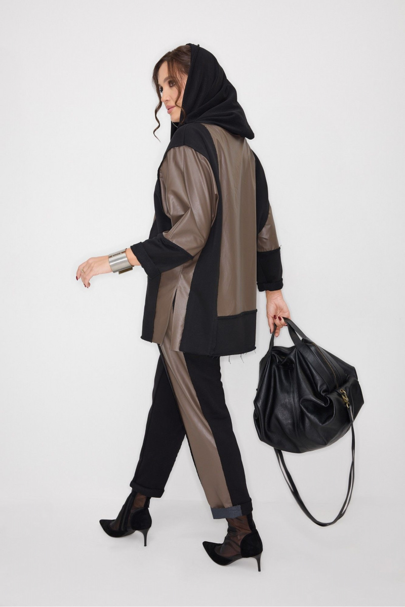 Брючный костюм ElPaiz 1305 черный_с_коричневым