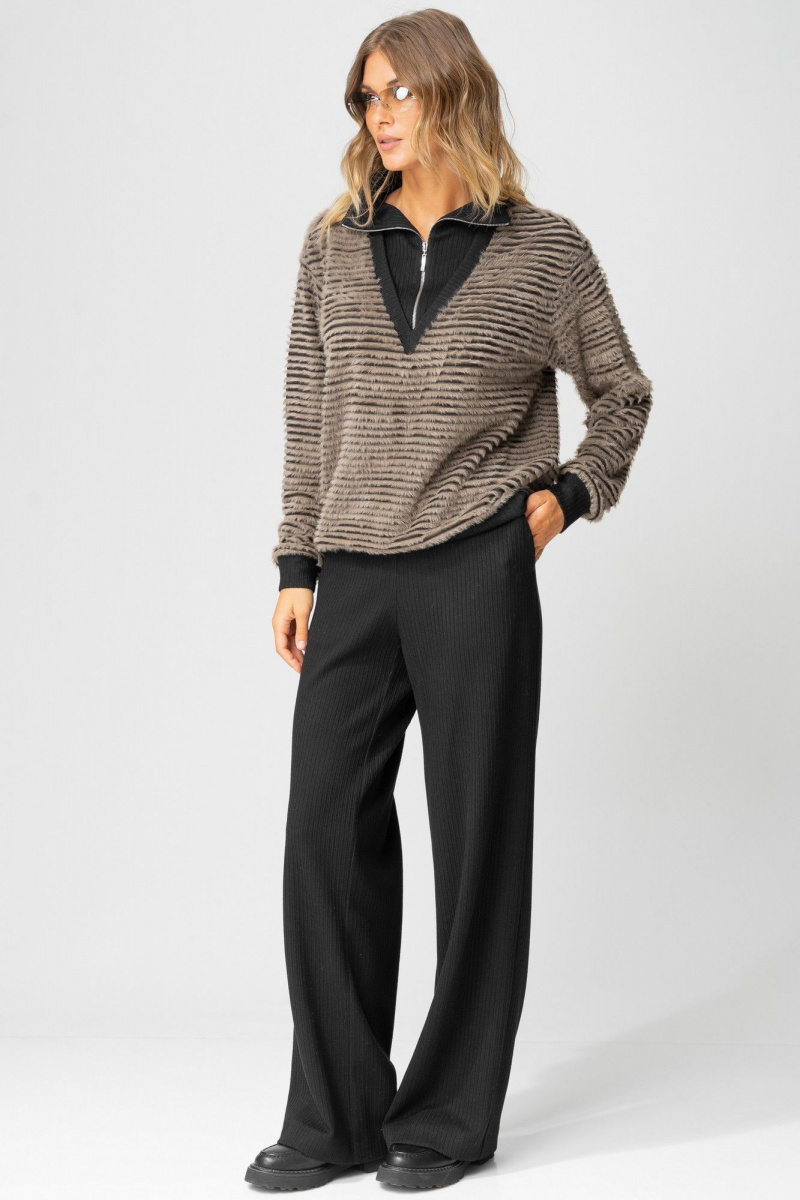 Брючный комплект Laikony L-383 табак+черный