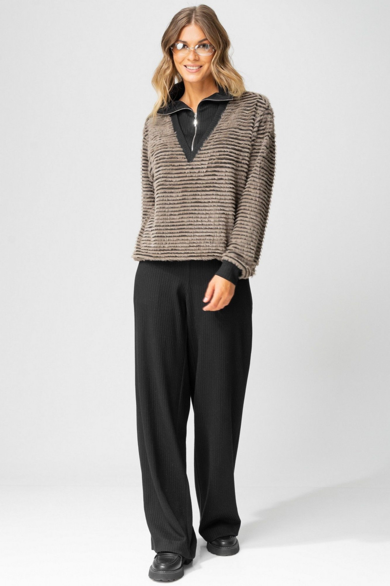 Брючный комплект Laikony L-383 табак+черный