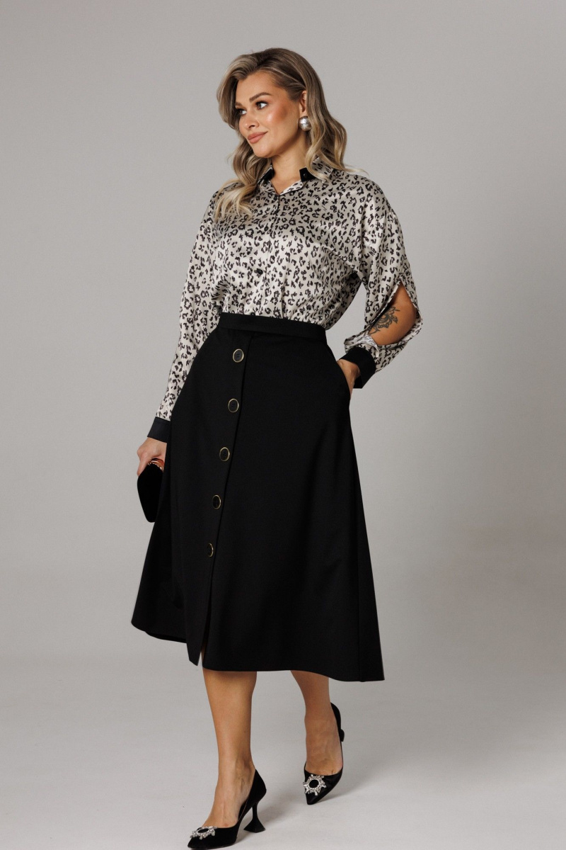 Юбочный комплект Anastasia 1306 платина/черный