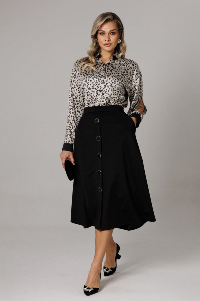 Юбочный комплект Anastasia 1306 платина/черный