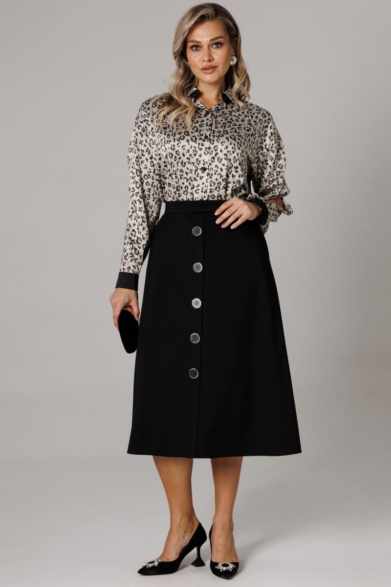 Юбочный комплект Anastasia 1306 платина/черный