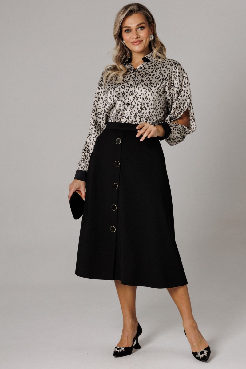 Юбочный комплект Anastasia 1306 платина/черный