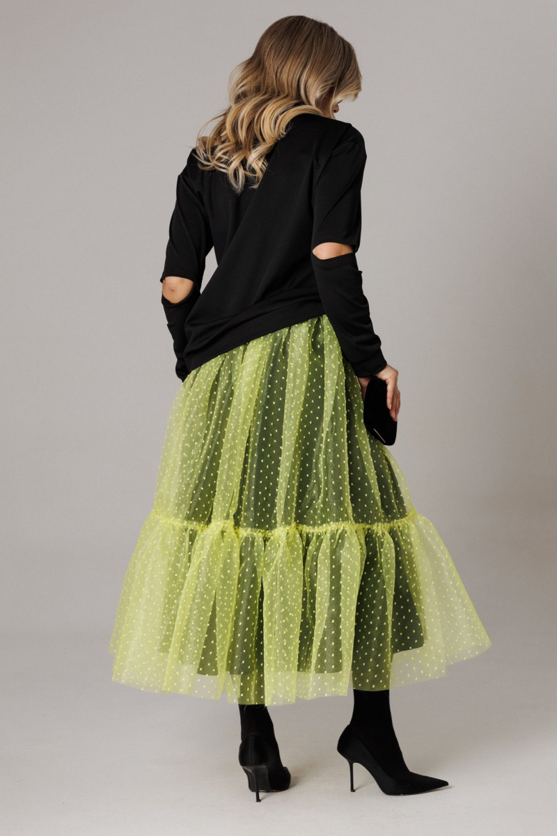 Юбочный комплект Anastasia 1298 черный/лимонный