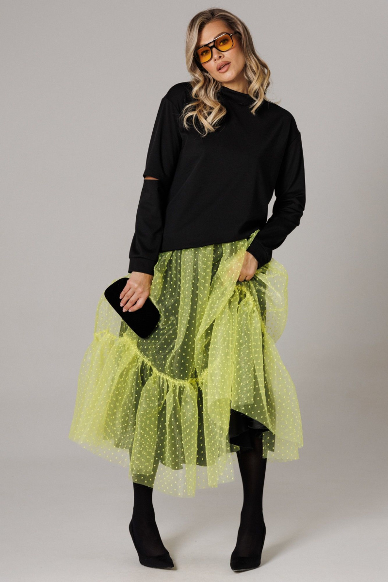 Юбочный комплект Anastasia 1298 черный/лимонный