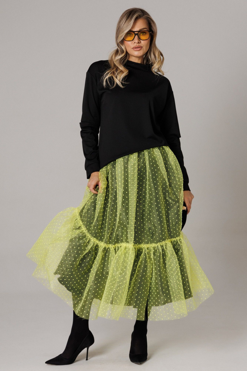 Юбочный комплект Anastasia 1298 черный/лимонный