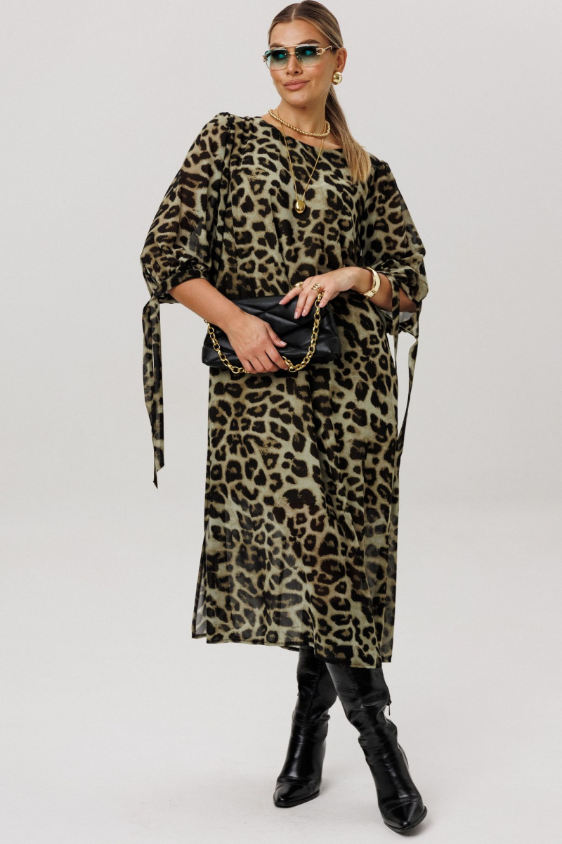 Платья Anelli 1733 зеленый_леопард