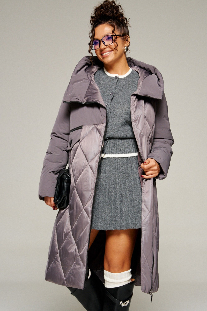 Женское пальто Beautiful&Free 8023 дымчато-лиловый