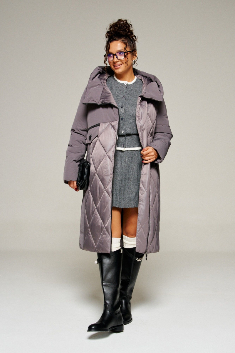 Женское пальто Beautiful&Free 8023 дымчато-лиловый