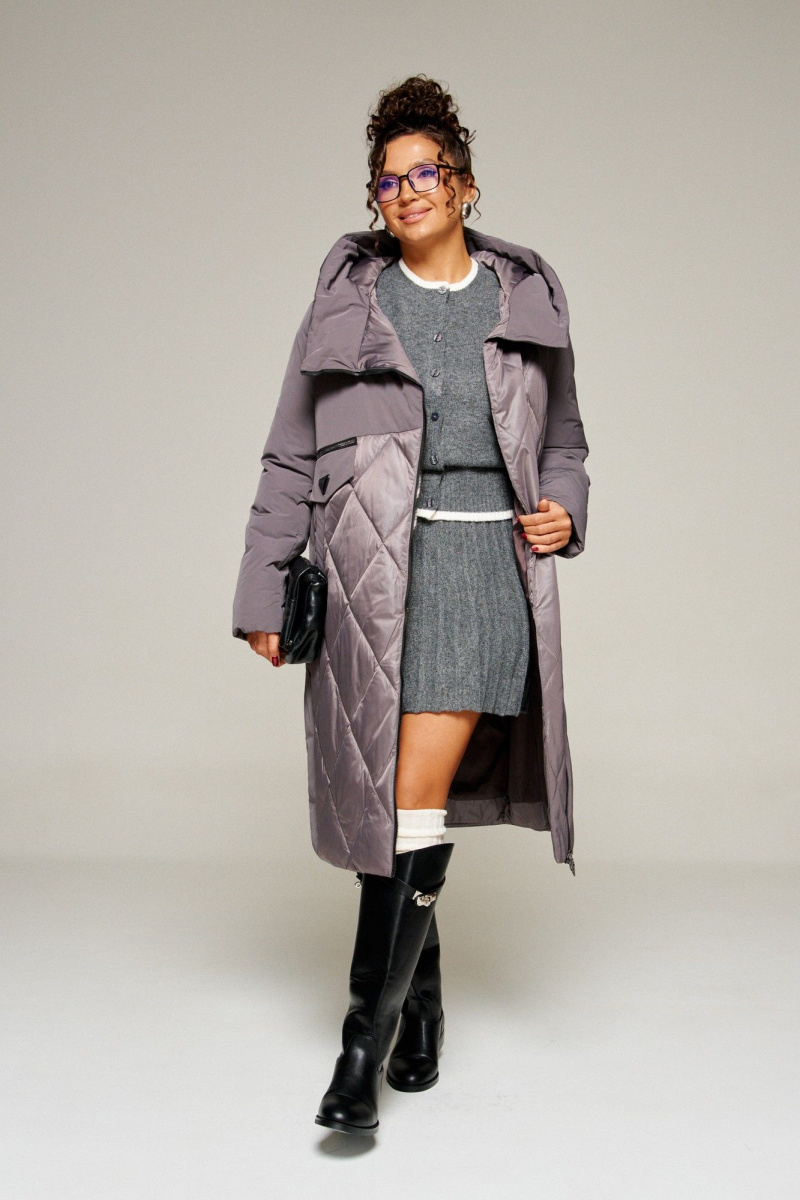 Женское пальто Beautiful&Free 8023 дымчато-лиловый