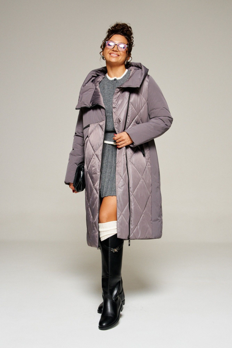 Женское пальто Beautiful&Free 8023 дымчато-лиловый