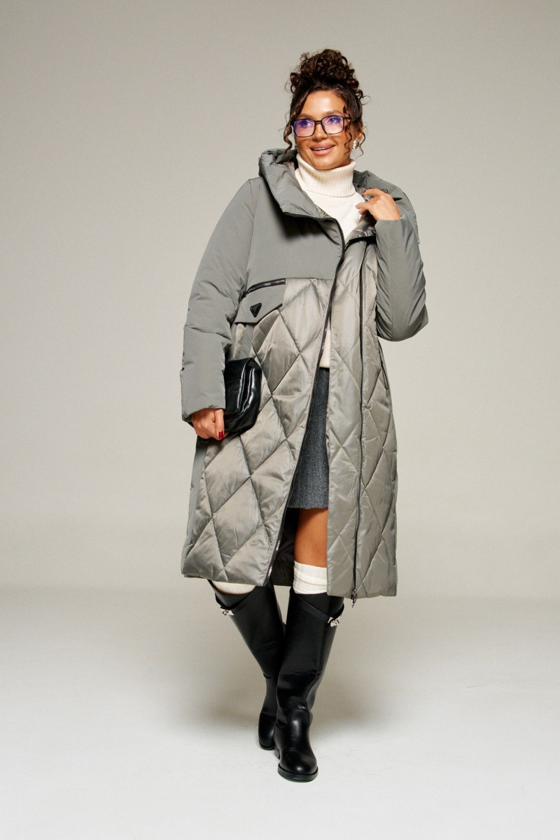 Женское пальто Beautiful&Free 8023 серый