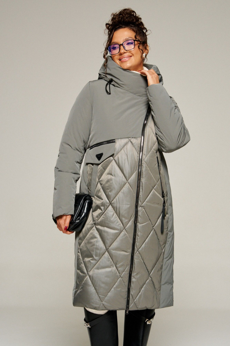 Женское пальто Beautiful&Free 8023 серый