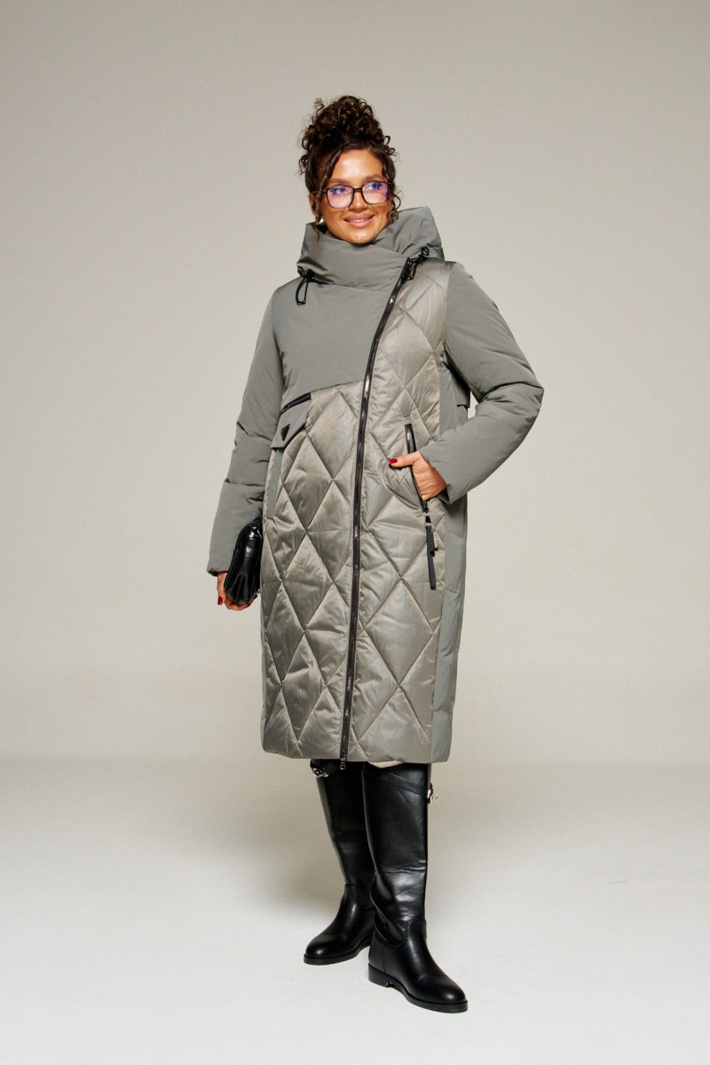 Женское пальто Beautiful&Free 8023 серый