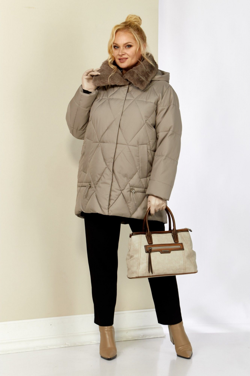 Женская куртка Shetti 2207 бежево-серый