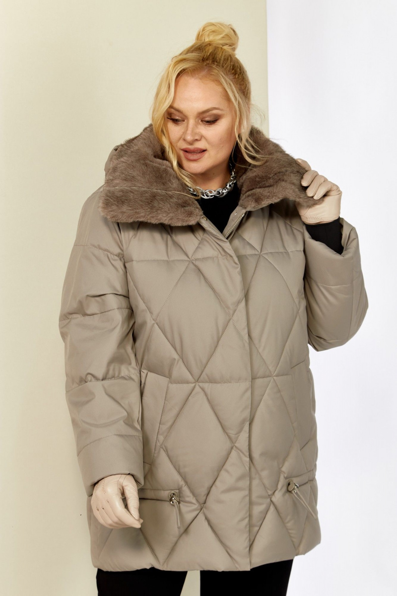Женская куртка Shetti 2207 бежево-серый