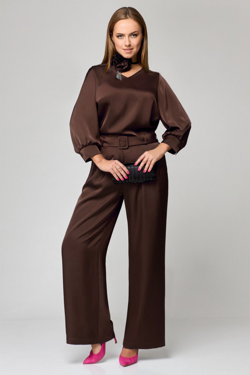 Брючный комплект Мишель стиль 1160-1 горький_шоколад