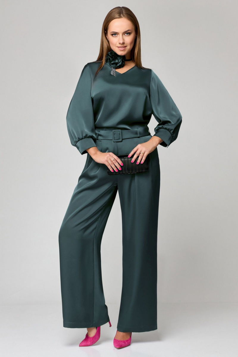 Брючный комплект Мишель стиль 1160-1 изумрудный