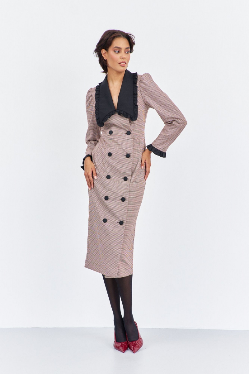 Платья FLAIM 2017 пыльно-розовый_черный