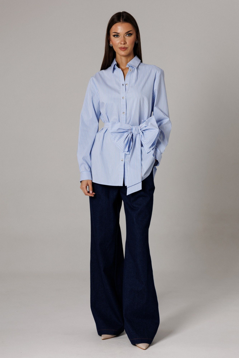 Брючный комплект Ларс Стиль 1179 голубой-синий