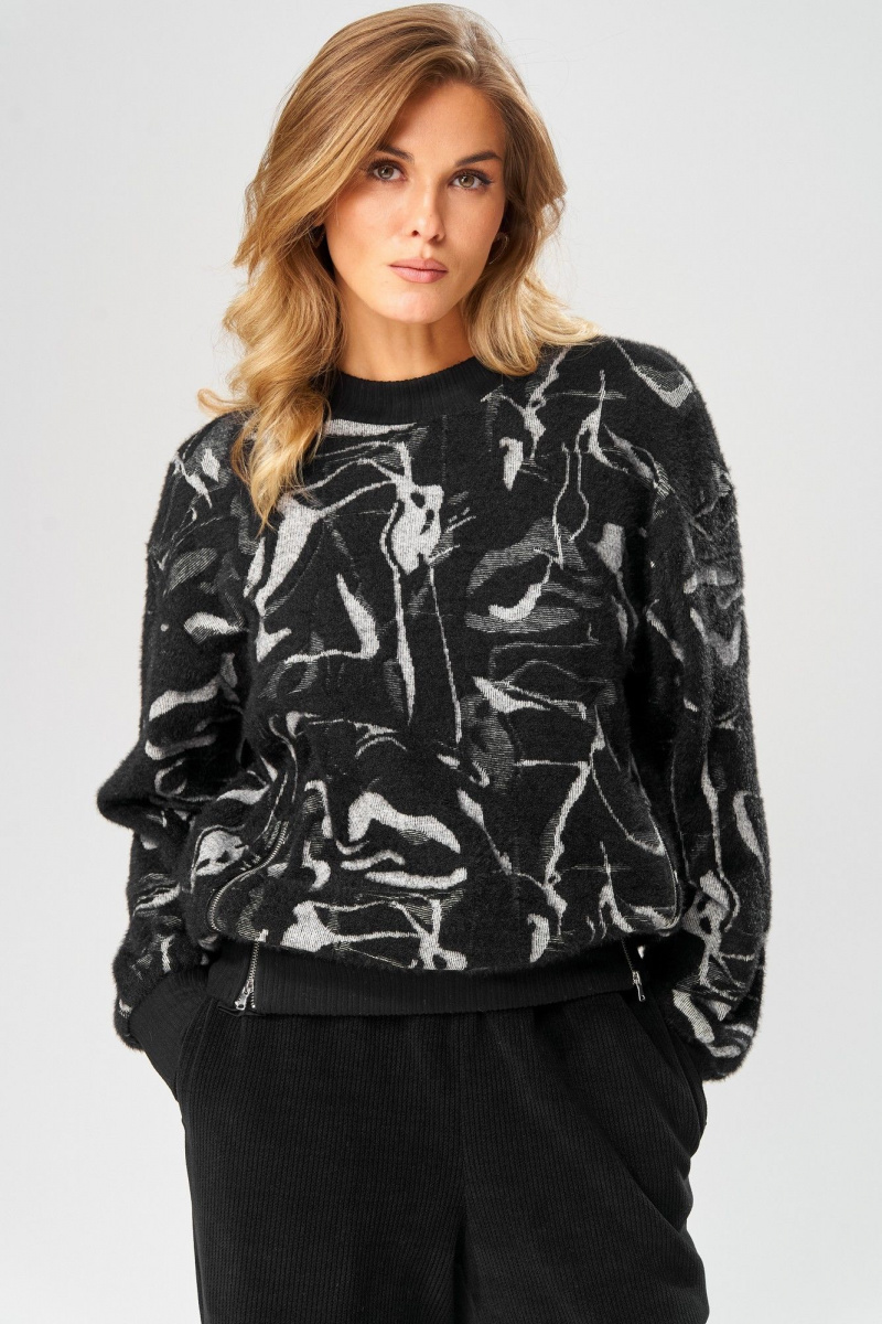 Джемперы Laikony L-104 черно-серый