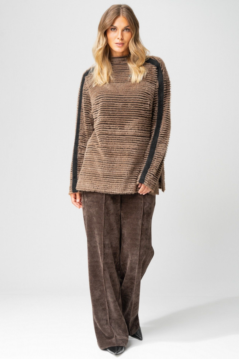 Брюки Laikony L-693-2 капучино+кант