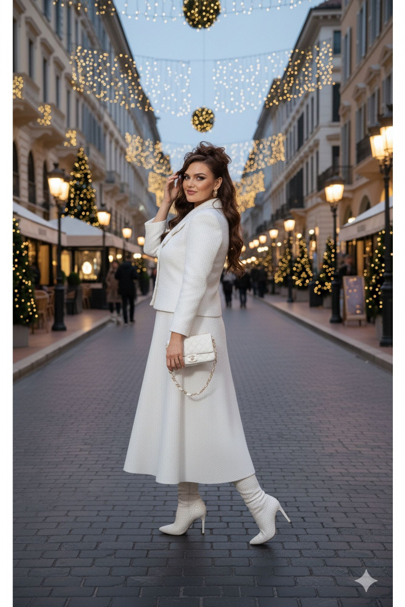 Юбочный комплект Vittoria Queen 27223 молочно-серебристый