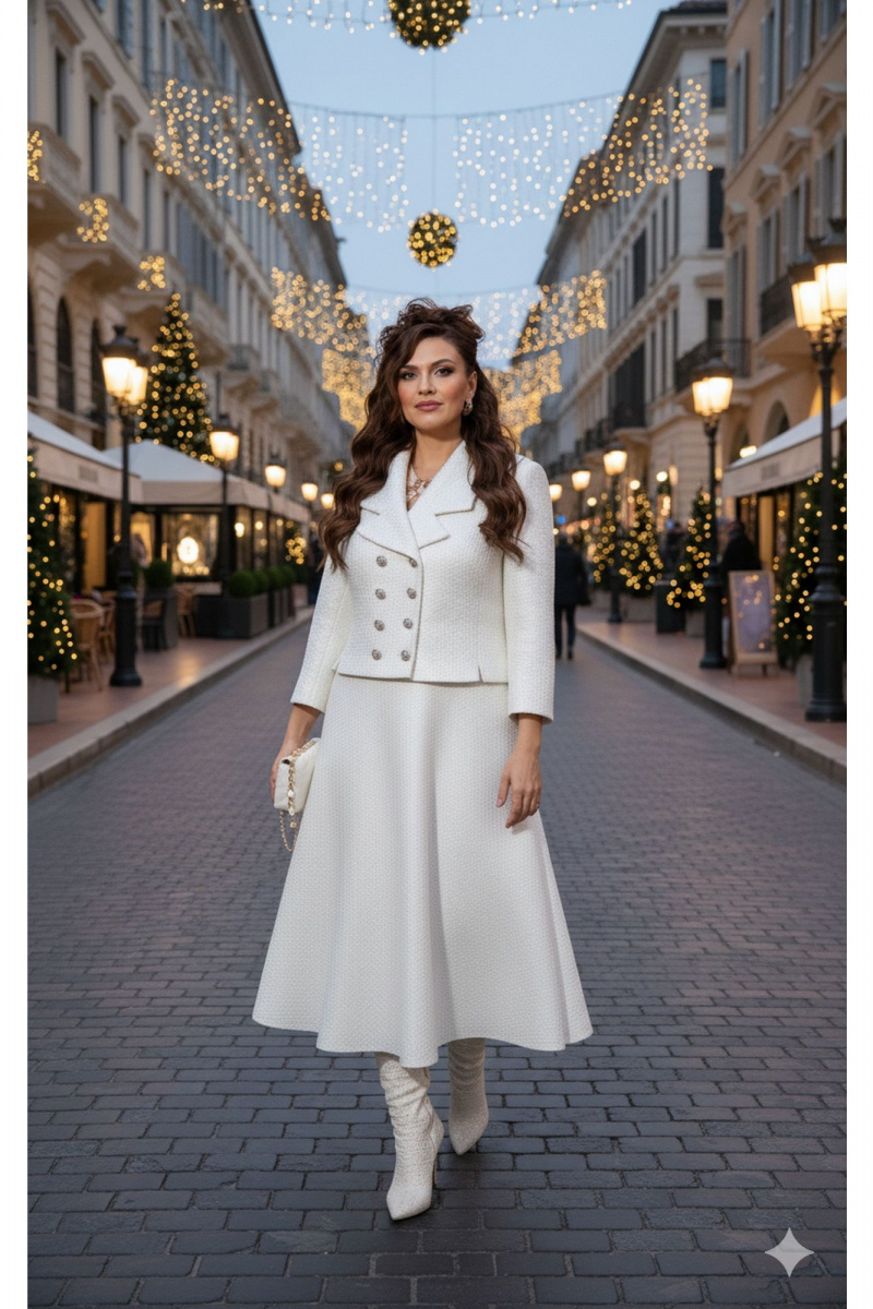 Юбочный комплект Vittoria Queen 27223 молочно-серебристый