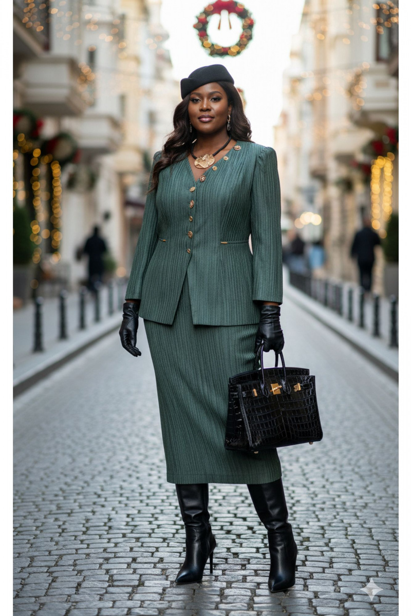 Юбочный костюм Vittoria Queen 27533 темно-зеленый