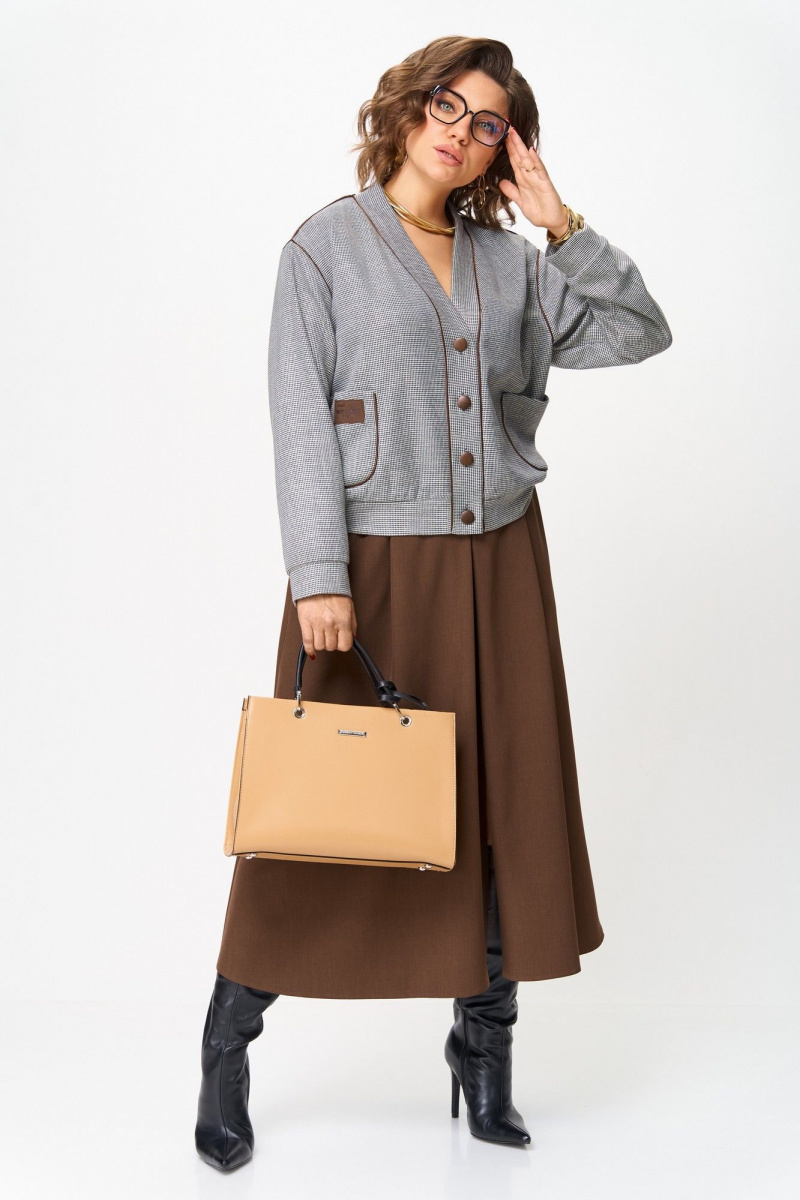 Юбочный комплект Aira Style 24131 коричневый