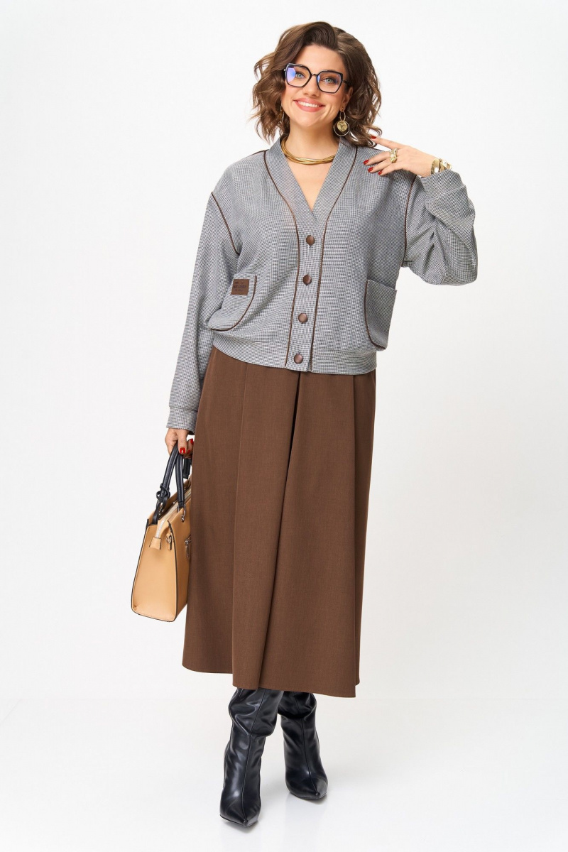 Юбочный комплект Aira Style 24131 коричневый