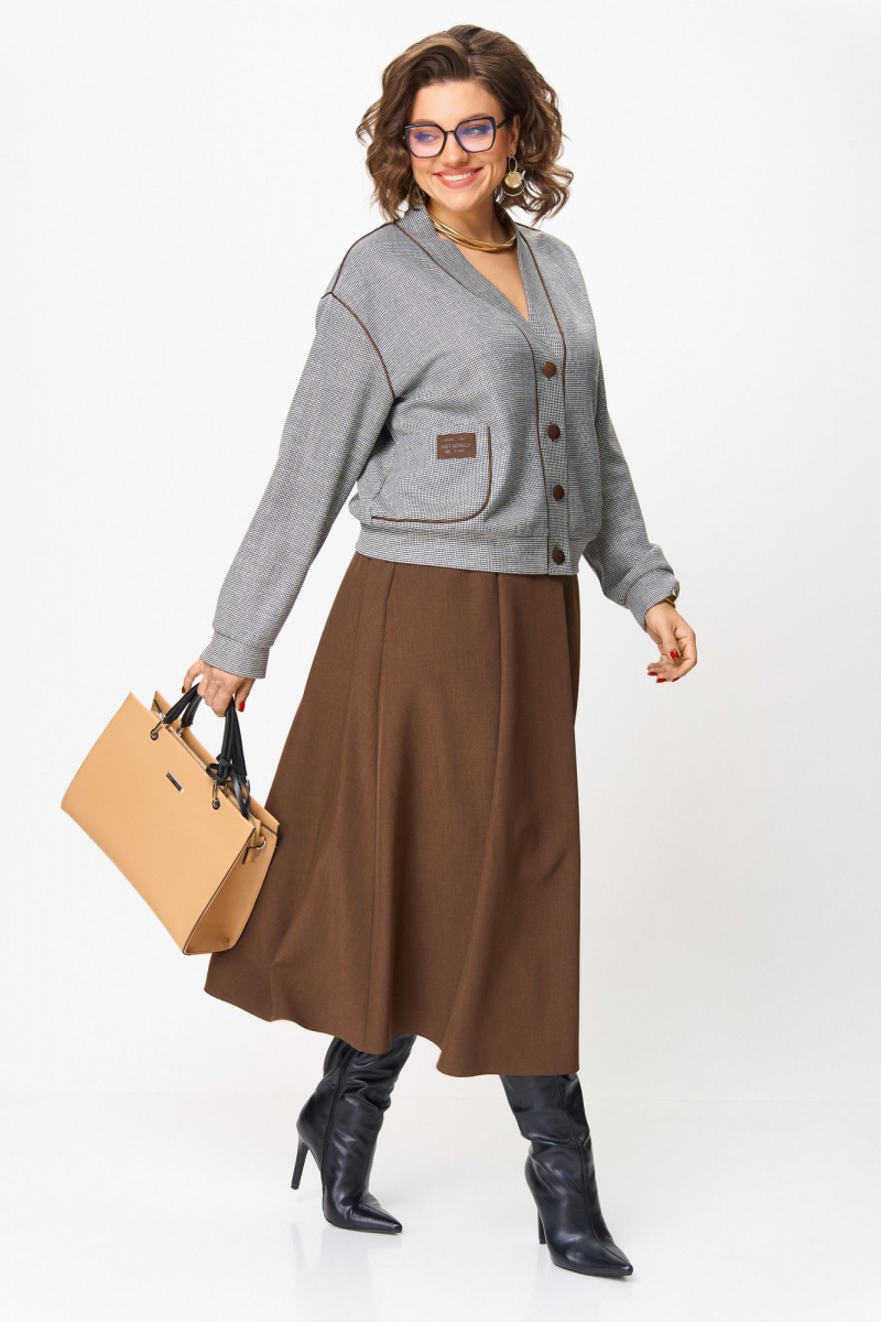 Юбочный комплект Aira Style 24131 коричневый