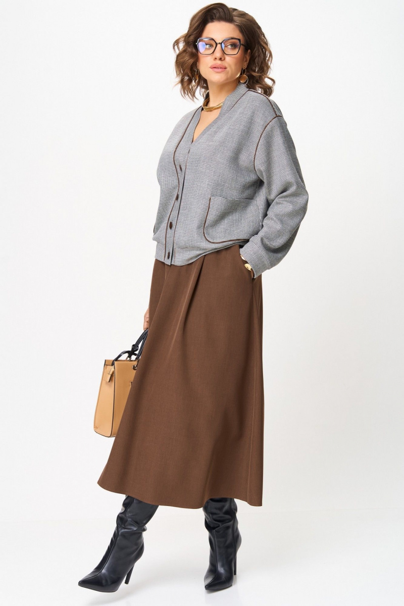Юбочный комплект Aira Style 24131 коричневый
