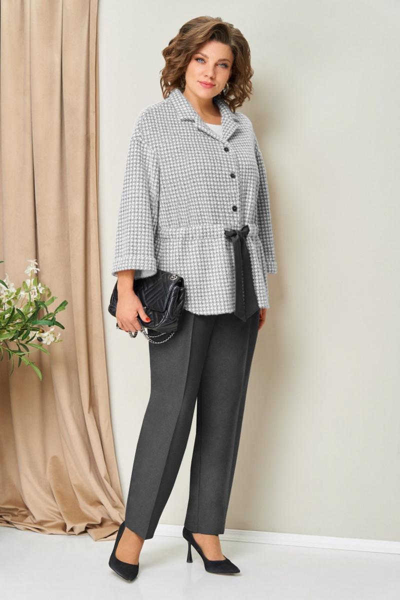 Брючный костюм VOLNA 1441 серо-графитовый