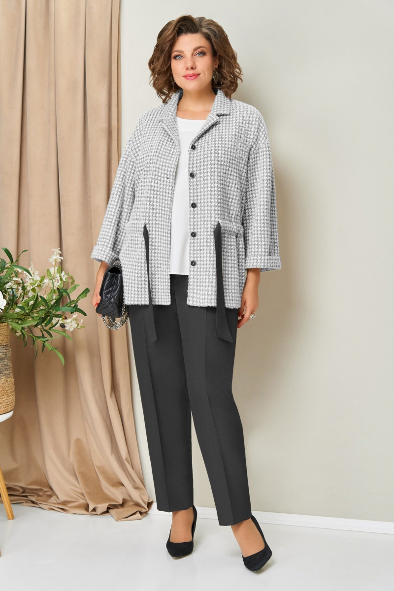 Брючный костюм VOLNA 1441 серо-графитовый