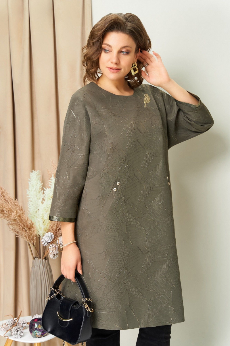 Платья VOLNA 1453 оливковый