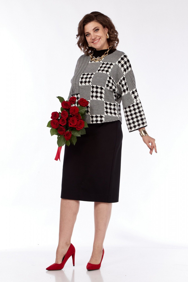 Юбочный комплект Grace for you 237 черно-белый